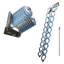 Attic Extension Ladder 9.2ft Narrow Wall Mounted Folding Loft Stairs 10+2 Steps