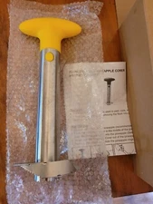 Pineapple Corer Spiral Avon 9 3/4" Stainless Steel NIB Yellow Twist Handle T2