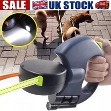 3M Double Retractable Dog Lead LED Light Tangle Free Reflective Leash