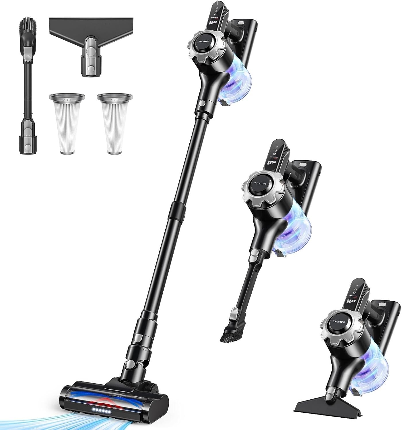 Cordless Vacuum Cleaner, 8-in-1 Lightweight Stick Vacuum with 45mins Runtime, Po