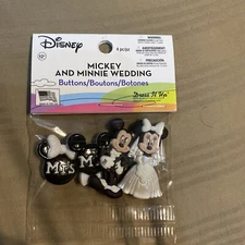Mickey & Minnie Wedding ~ Disney Licensed Shank Buttons /Dress It Up Jesse James