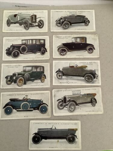 1922 Lambert & Butler Cigarettes- Motor Car Series - Nine Cards A - Picture 1 of 2