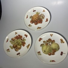 3 Seltmann Weiden Bavaria 7 1/2" Dessert Plates "Fruit Nut