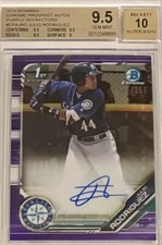 2019 Bowman Chrome Julio Rodriguez Purple Refractor Auto RC /250 1ST BGS 9.5 GEM