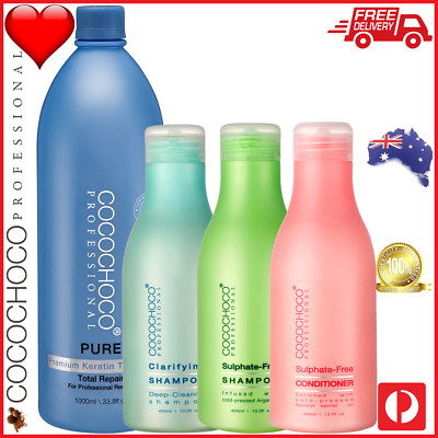    COCOCHOCO PURE Keratin 1000ml + Shampoo +Conditioner 400ml Pro Premium Bundle