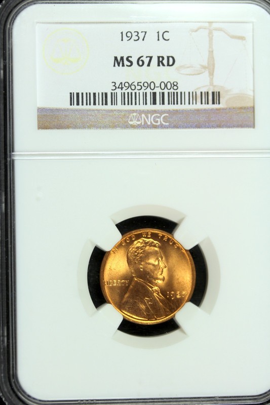1937 - NGC MS67RD Lincoln Head Cent!!  #B16588