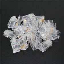 20Pcs Practical Internet Gold Plated Cable Modular RJ45 8P8C CAT5E Plug Adapter