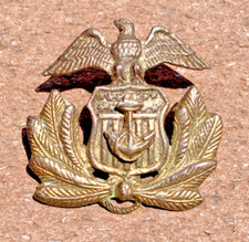 WW2 USMS US Merchant Marine Overseas Cap Hat Badge Screwback Theater Made