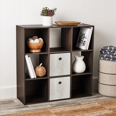 Mainstays 11'' 9-Cube Storage Organizer, Espresso