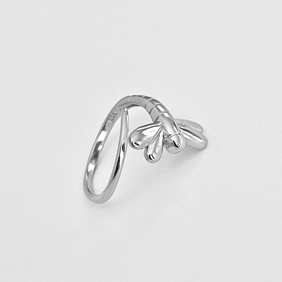 Sterling Silver Large Wraparound Dragonfly Ring, Bug Silver Rings