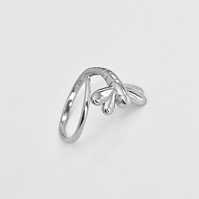 Sterling Silver Large Wraparound Dragonfly Ring, Bug Silver Rings