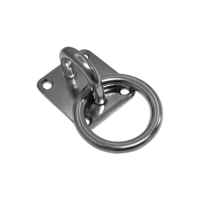 Square Pad Eye Plate W Ring 1/4'' Marine Boat Rigging Stainless Steel 304