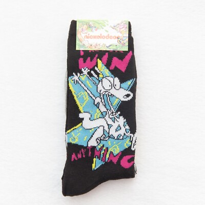 Rockos Modern Life Socks Spunky 2 Pairs Shoe Size 6 -12 Nickelodeon Novelty