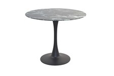Esstisch rund Ø90 Marmor-Optik / schwarz Esszimmertisch Küchentisch Speisetisch