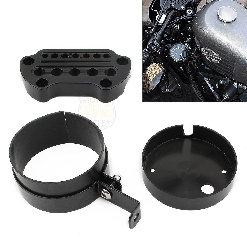 Speedometer Side Relocation Bracket Indicator Cover For Harley Sportster Iron XL Foto 2 de 4