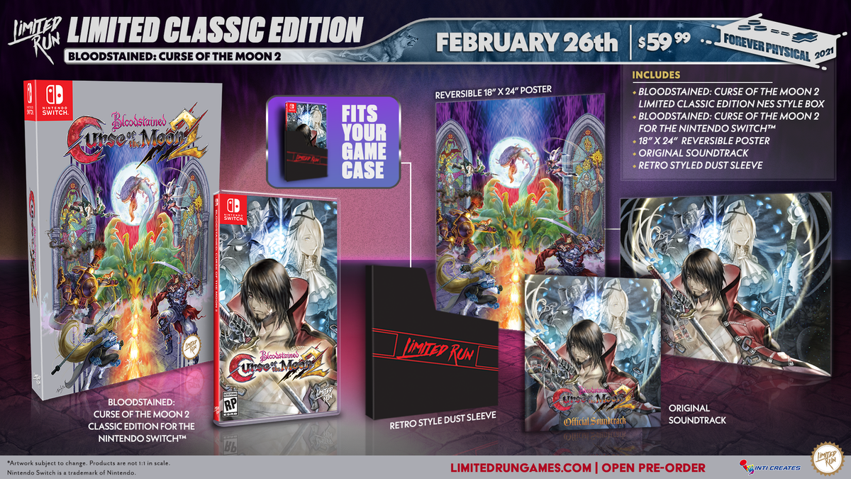 Bloodstained Curse Of The Moon 2 (Limited Run #98) - Nintendo Switch - NEUF Avec Art Card