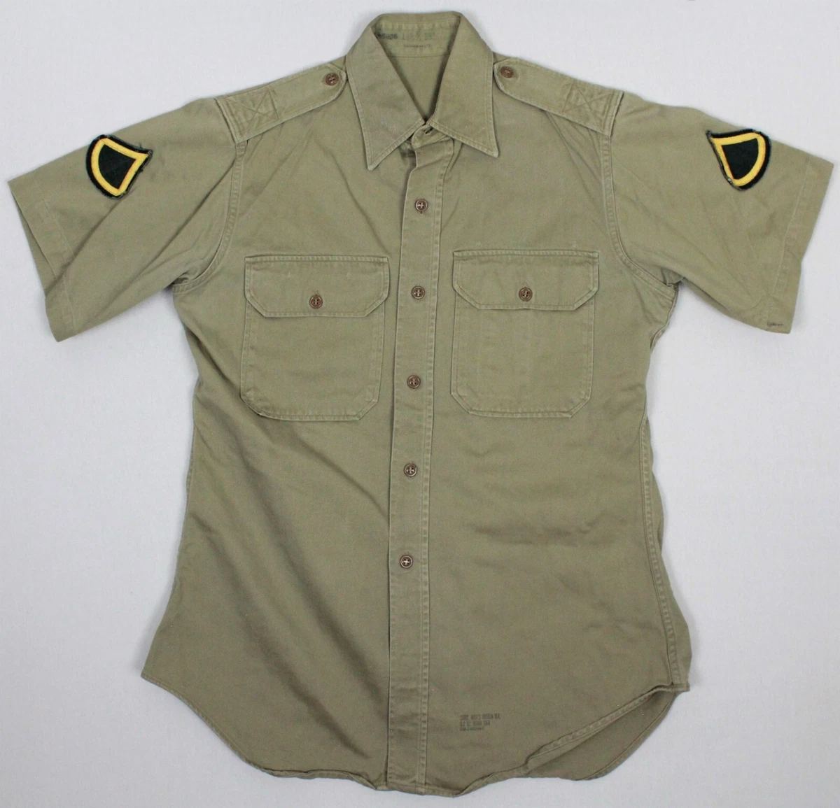 Vintage 60's 1964 US Army Cotton Utility Shirt Size Small 14 1/2x33