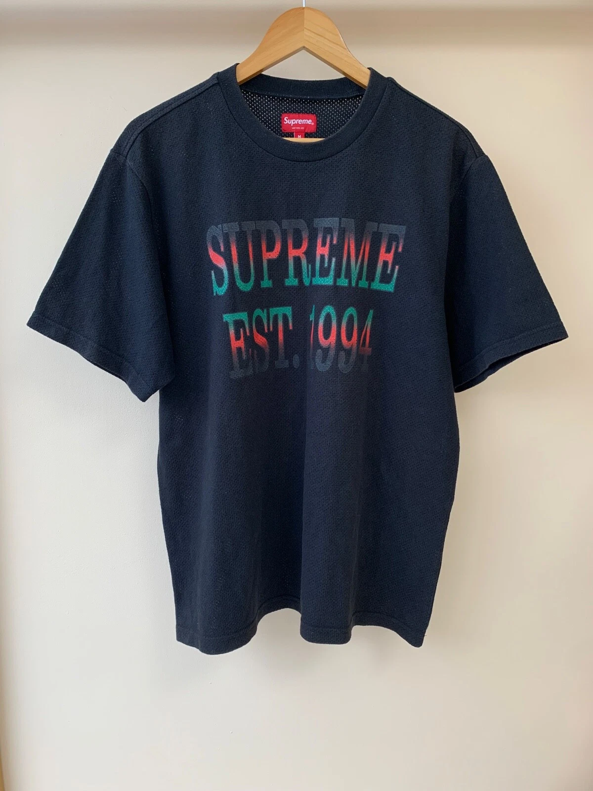 Maillot de football Supreme 2020 coton maille dégradé logo noir M