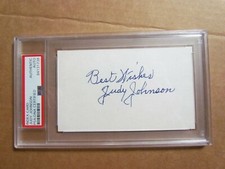 Judy Johnson Signed Index Card PSA Certified Encapsulated 