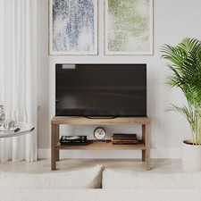 2 Tier TV Bench Entertainment Media Stand Cabinet Wooden Storage Display Unit