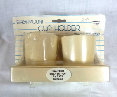 NOS Vtg Magic Mounts Easy Mount Double Cup Holder Almond Color #4520