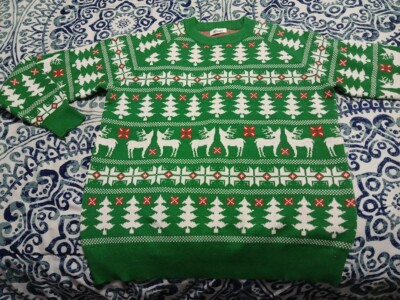 LecGee  Christmas Sweaters Reindeer Snowflake Ugly Knit Pullover