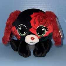 Gund P.Lushes Anna Dolce Black Red Roses Puppy Dog 6" Plush Stuffed Animal New
