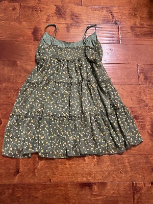 Francesca's Trixxi Floral Olive Women's Dress Ruffle XL NWT $44 Boutique