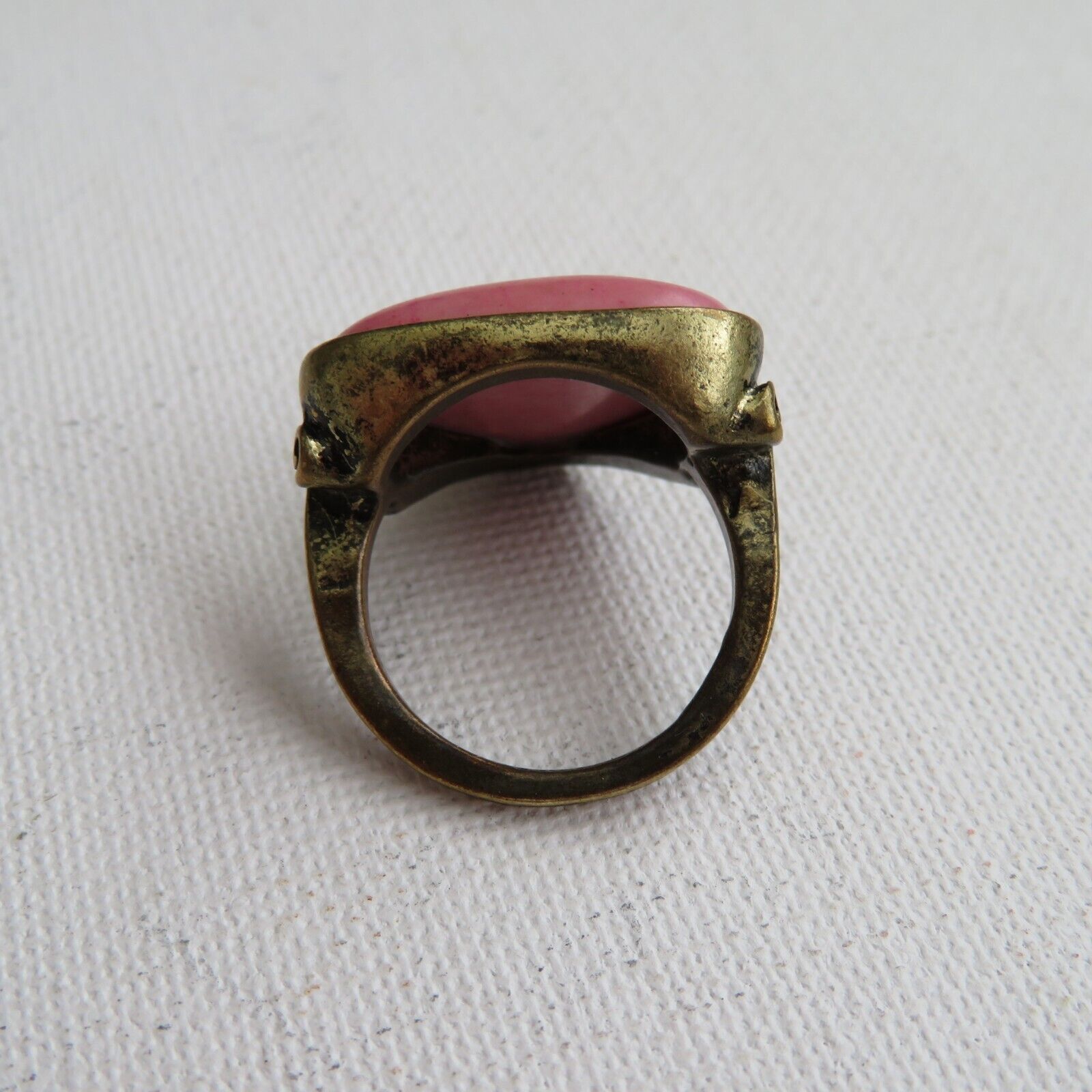 Large Pink Triangle Stone Statement Ring Size 7.25 - image 2