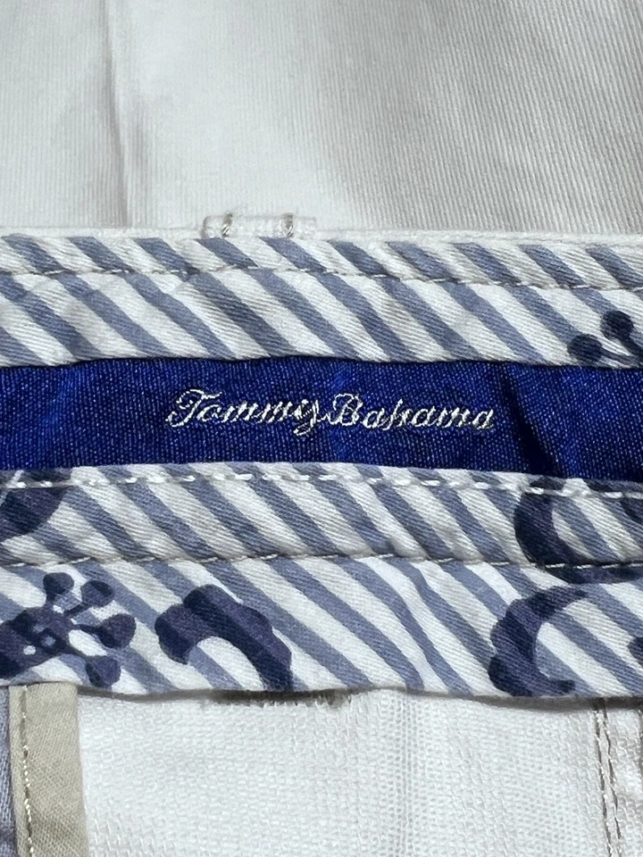 Shorts chino masculino Tommy Bahama Bedford cordão sarja branco praia casual tamanho 38 - Imagem 3 de 4