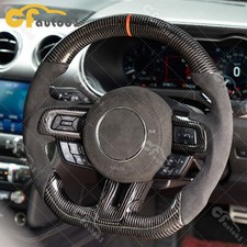 Real Carbon Fiber Steering Wheel For 2015-2023 Ford Mustang Gt With Cf Trim