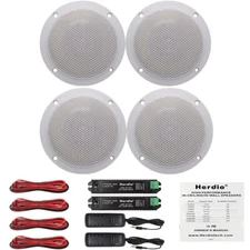 4X4" Herdio Marine Boat Car Bluetooth Speakers Waterproof Flush Mount 2 Way 320W
