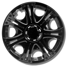 Radkappen schwarz silber 13 - 16 Zoll Radzierblenden Aruba 4 Stück