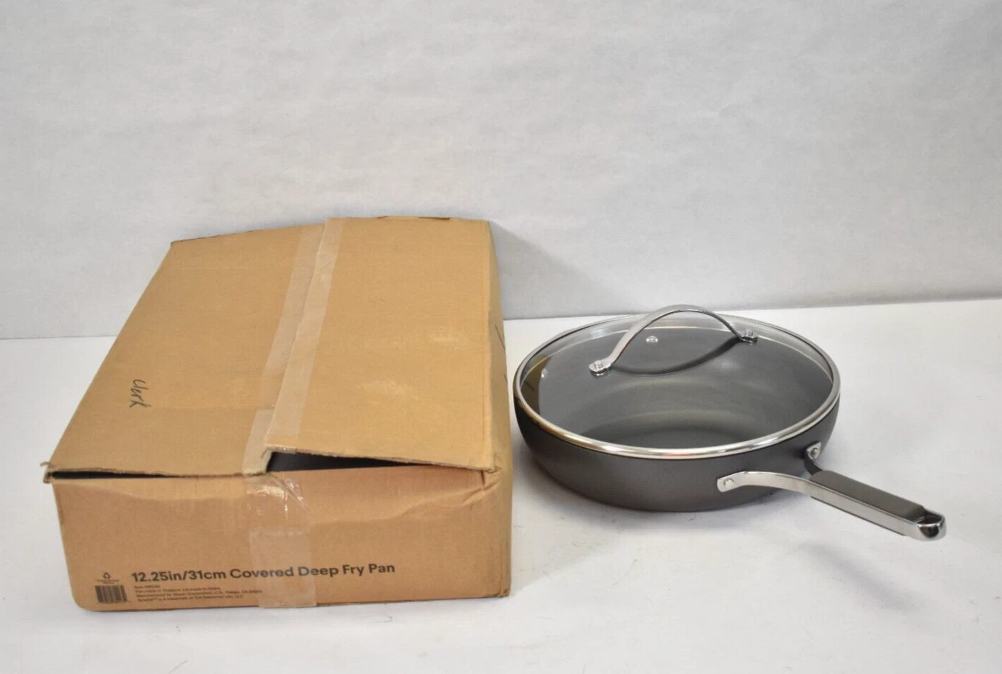Ayesha Curry Hard Anodized Collection Nonstick Deep Frying Pan w Lid 12.25"