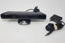 Official Black Kinect Motion Sensor Bar Xbox 360 W/ Adapter Tested & Working