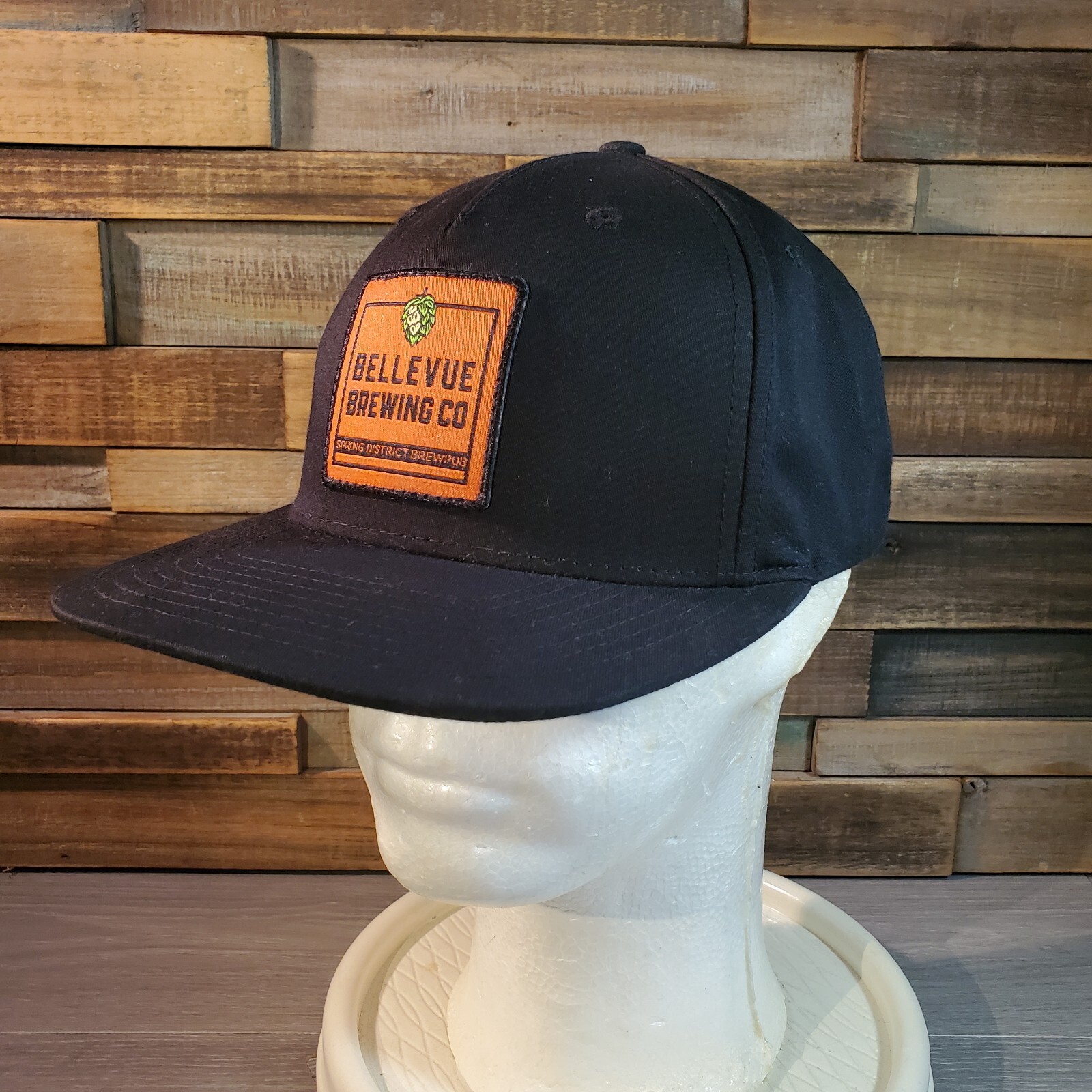 Bellevue Brewing Co Patch Hat Black Snapback Cap … - image 1