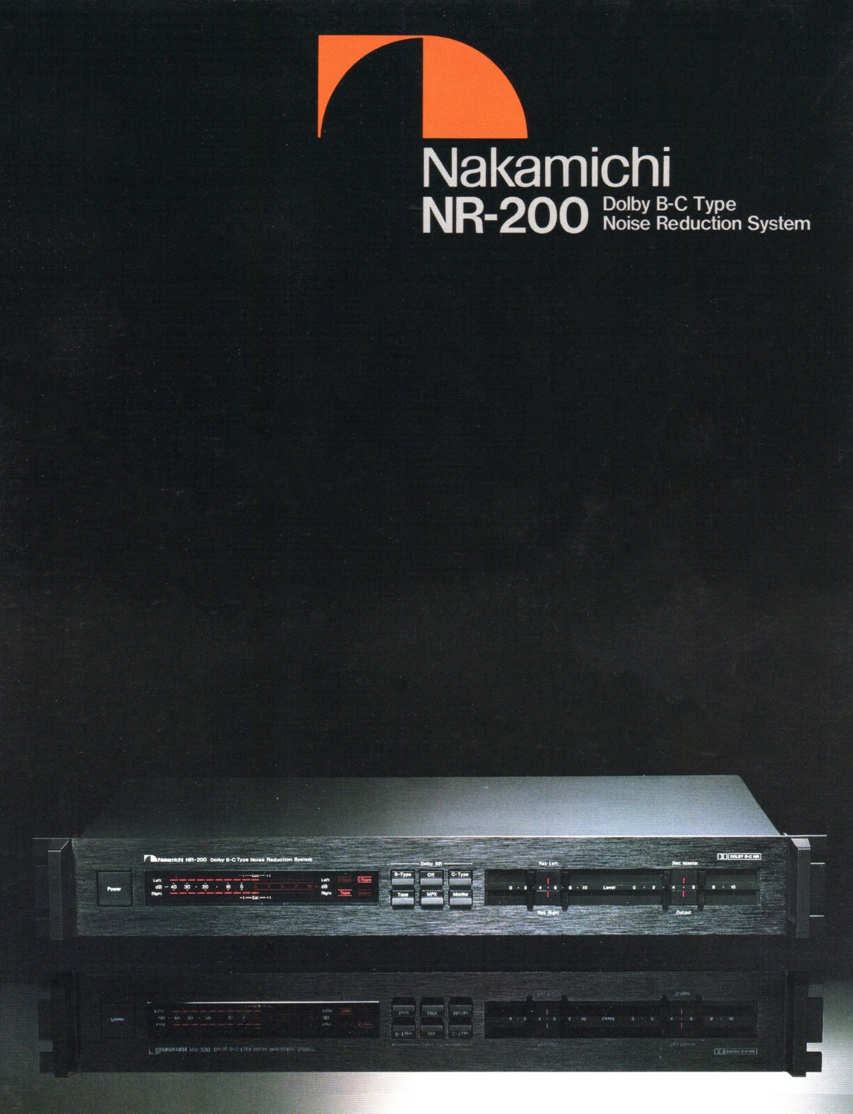 High-res scans of the Nakamichi NR-200 Dolby B/C noise reduction system brochure
