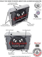 ER Champion 3 Row Radiator W/ 16" Fan for 1981 - 1983 Nissan 280ZX L6 Engine