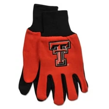 Texas Tech Red Raiders Gloves Non Slip Utility Adult NCAA College Fan Palm Grip