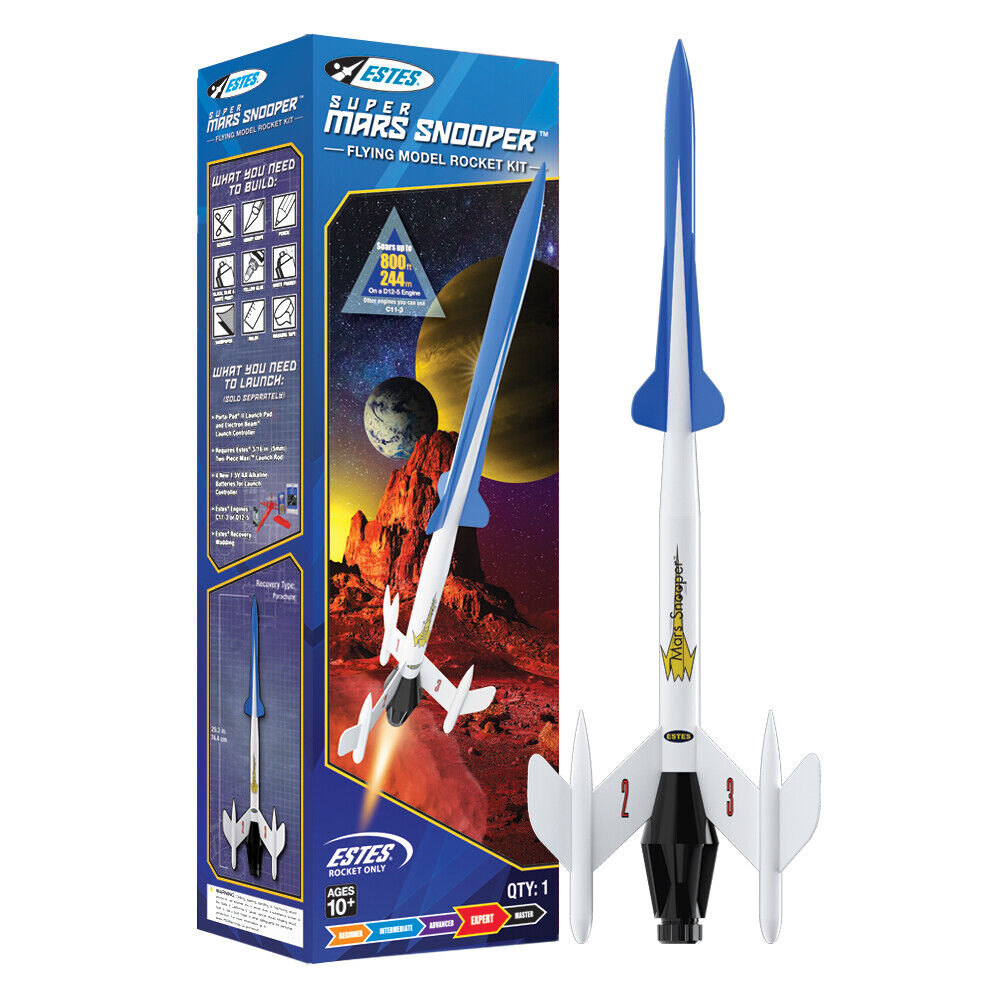Estes Super MArs Snooper Flying Model Rocket EST7309 800ft, Expe