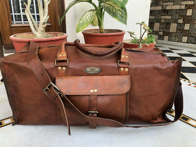 GVB 25'' Herren Kuhfell Leder Reisetasche Sporttasche Wochenende Duffel Bag
