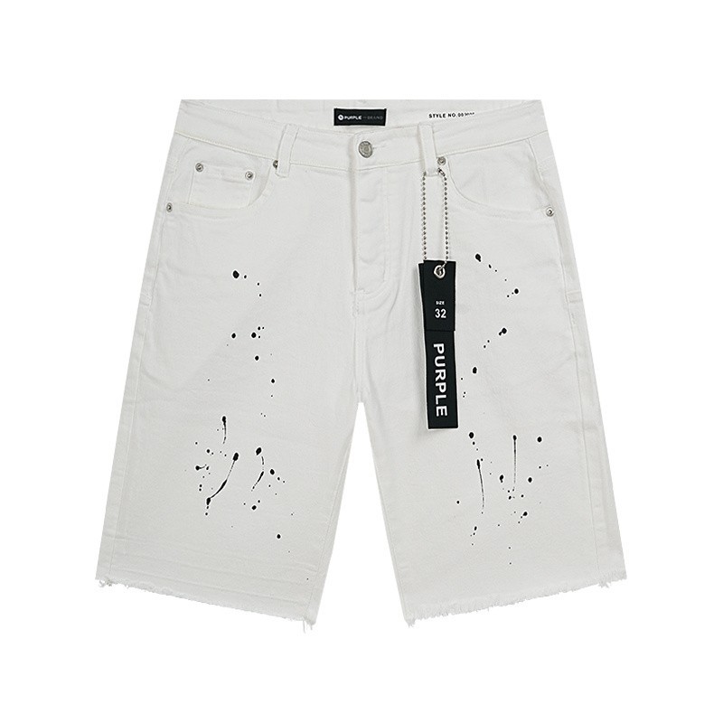 Purple Brand White Paint Splatter Denim Shorts Jorts Frayed | eBay