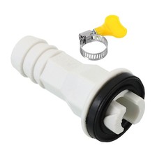15mm Air Conditioner Drain Hose Connector with Clamp, White Style 6