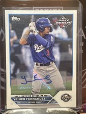 2023 Topps Pro Debut Yeiner Fernandez #PD-4 Prospect Auto Los Angeles Dodgers