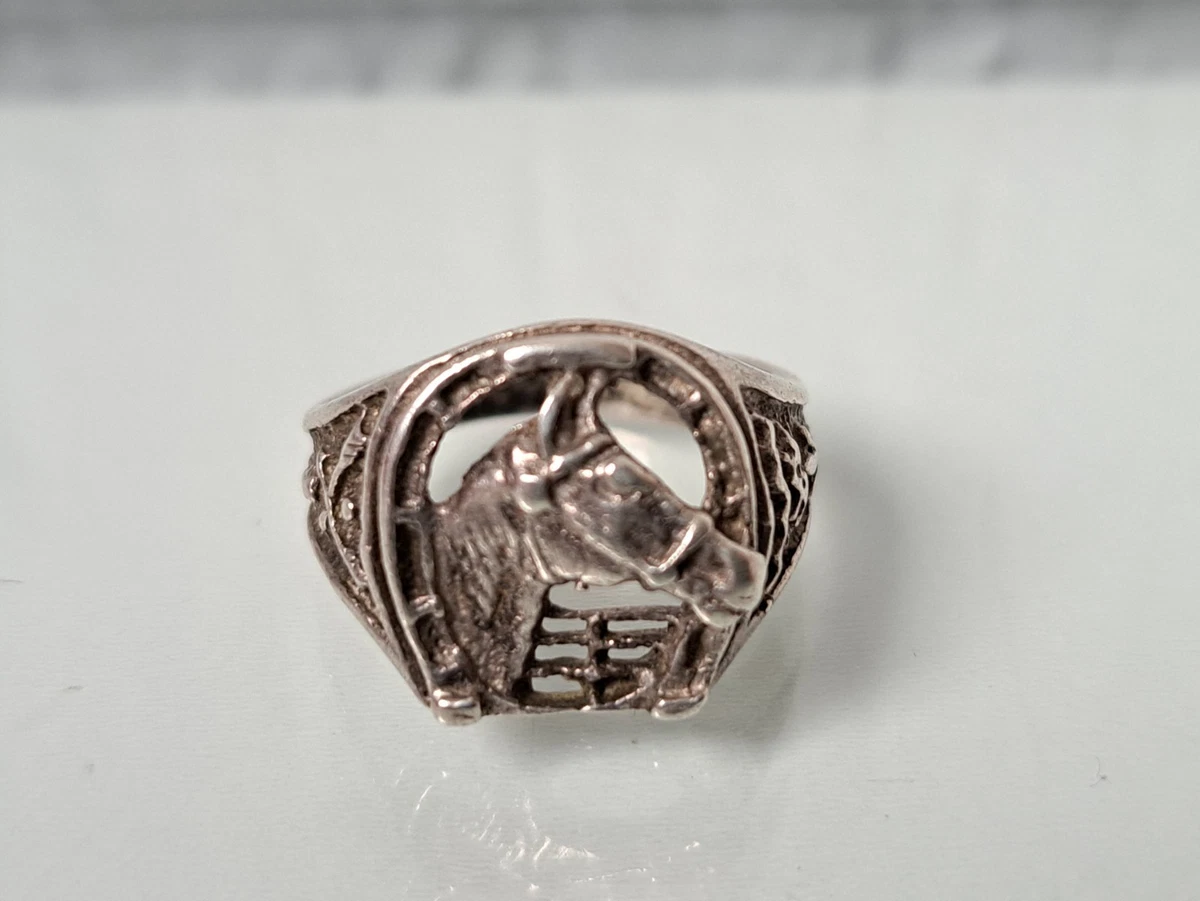 Bague bijou cadeau argent sterling 925 pierre précieuse cheval sauvage