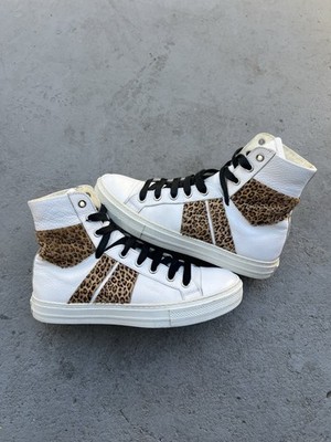 Size 40EU(7US) - Amiri Sunset Leather White Leopard High Top Sneakers Men's