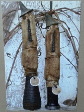 Primitive Witch Dolls Make Do Pattern Mill Spool Witch Dolls