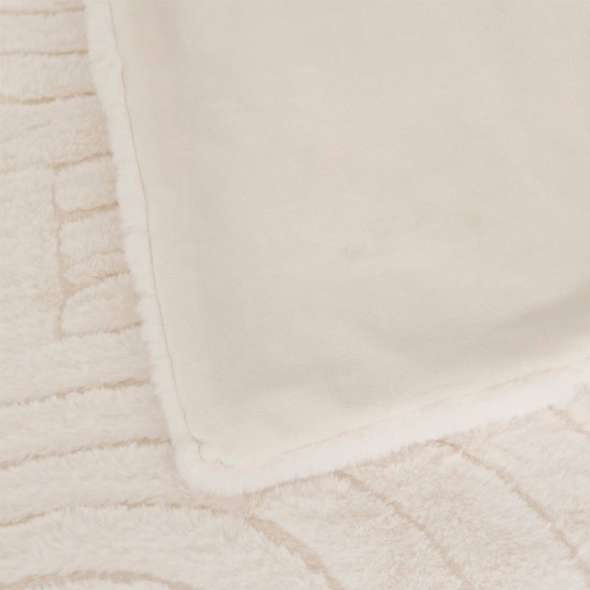Plaid microfibre imitation fourrure Arka 120x160cm beige double face isolant