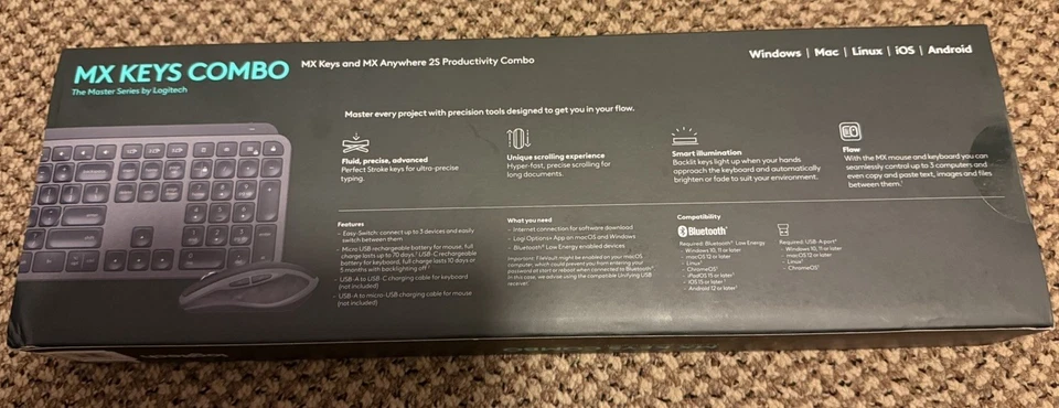 Logitech MX Keys Combo Performance Wireless Keyboard and Mouse 2S PB 920-013372 - Image 4 of 4