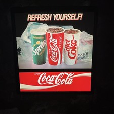 Vintage Coca-Cola "Refresh Yourself!" Lighted Electric Sign Sprite rare
